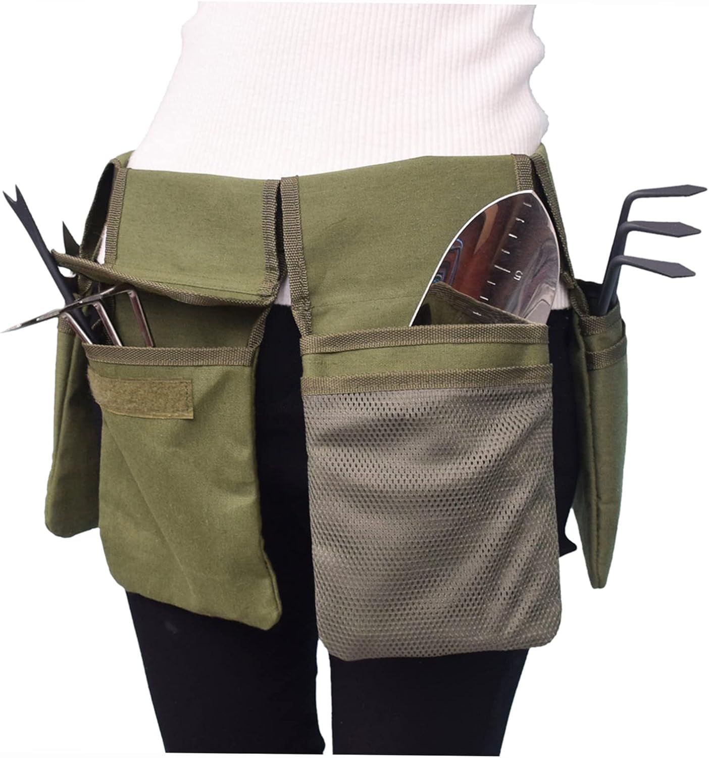 Cinturón de herramientas de jardín, delantal de cintura de lona con bolsillos, kit de jardinería, bolsa de mano, organizador para el hogar, kit de