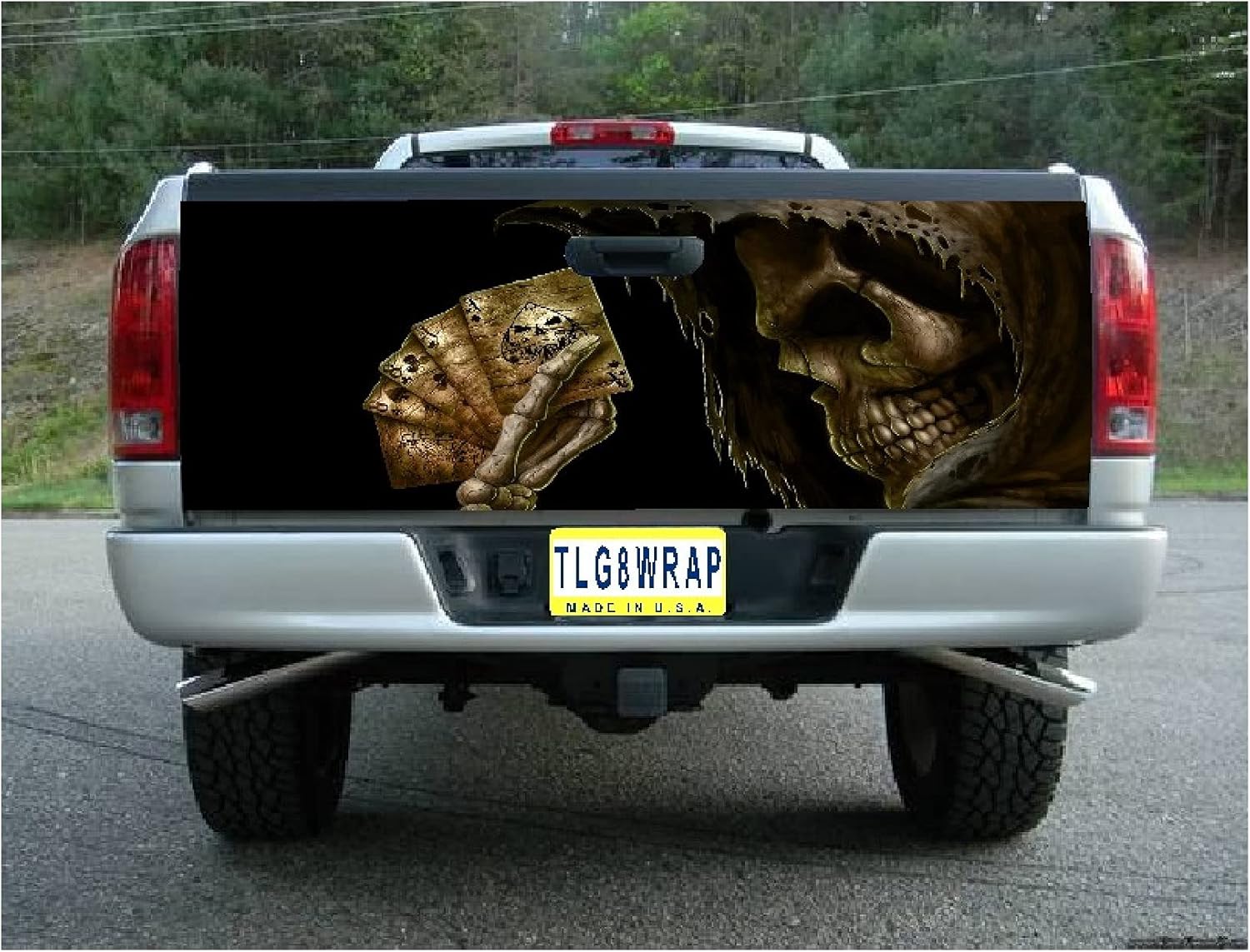 GRAPHIX EXPRESS Calcomanía para puerta trasera de camioneta (T24 Grim Reaper), calcomanías para puerta trasera para camionetas, calcomanías gráficas