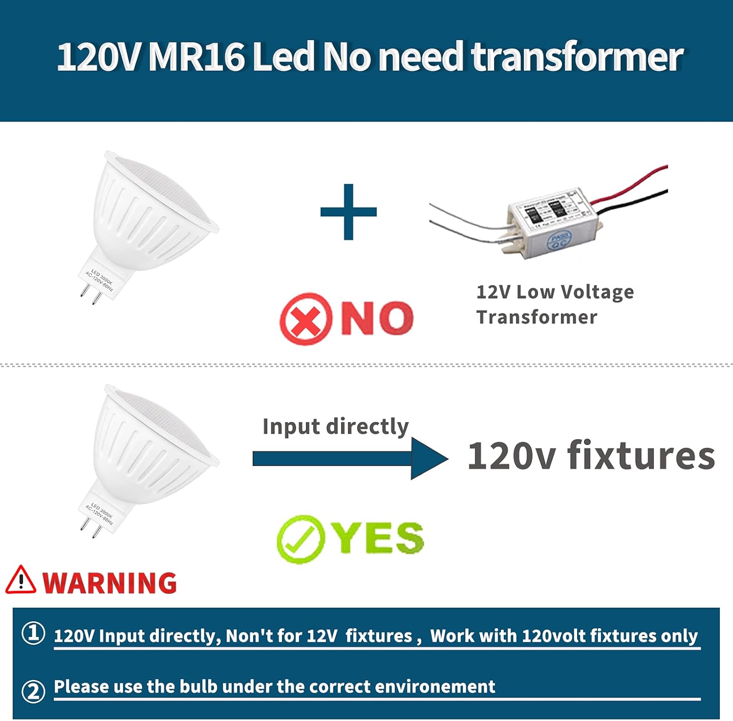 AGREEMENT.LIGHT Bombillas LED Mr16 de 120 V de 7 W, reemplazan la bombilla halógena de 60 W a 65 W, blanco suave de 3000 K, 120 voltajes, MR16 GU5.3