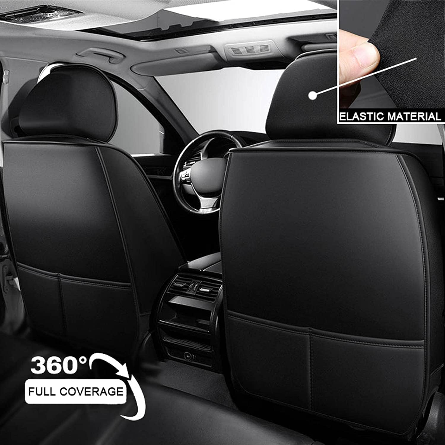 EKEGUY Funda de asiento de automóvil de 5 asientos, para SsangYong Korando (2011-2018), asiento delantero y trasero de cuero para todo tipo de