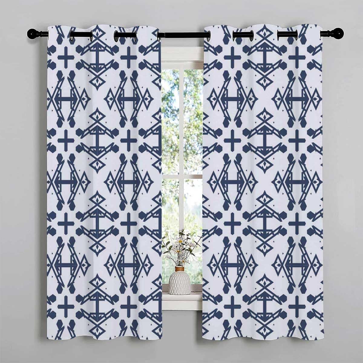 YANFENQI Cortinas para Habitacion Blackout Light Color Geometry Lattice Line Modern Door Curtain Panels Cortinas para Ventanas De Cuarto 63Inch