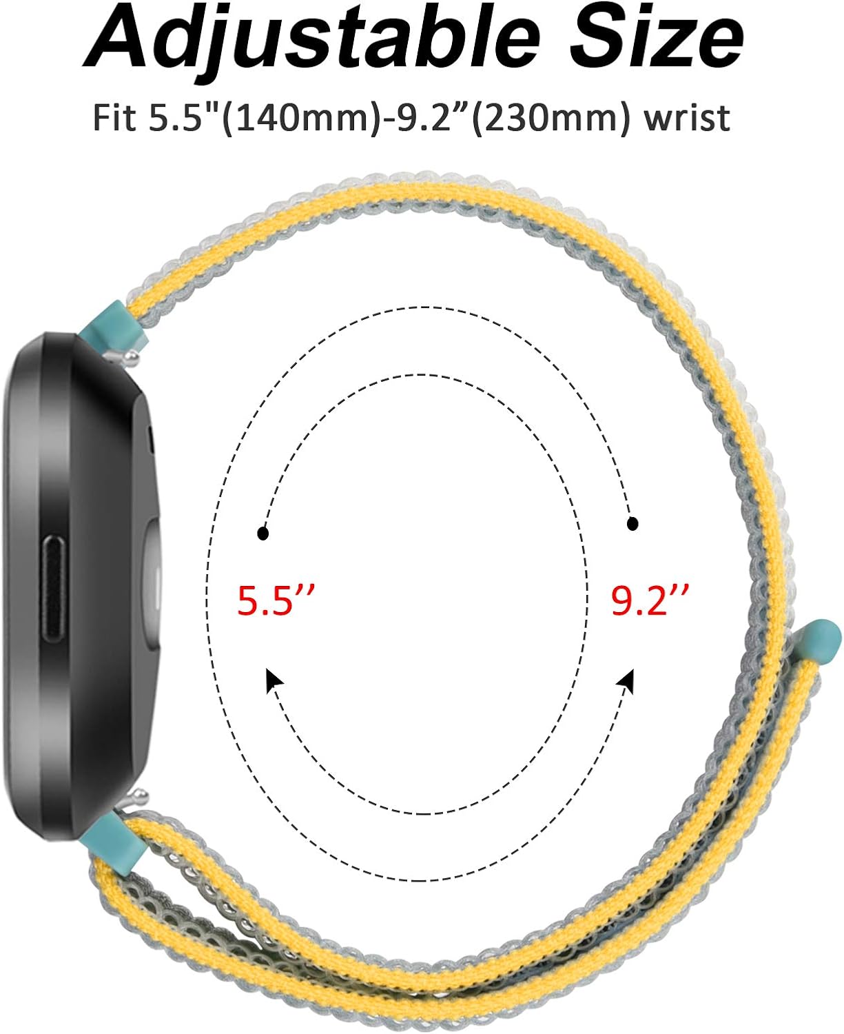Paquete de 4 correas de nailon para Fitbit Versa 2, Fitbit Versa, Versa Lite, Versa SE, para mujeres y hombres, correas de repuesto deportivas