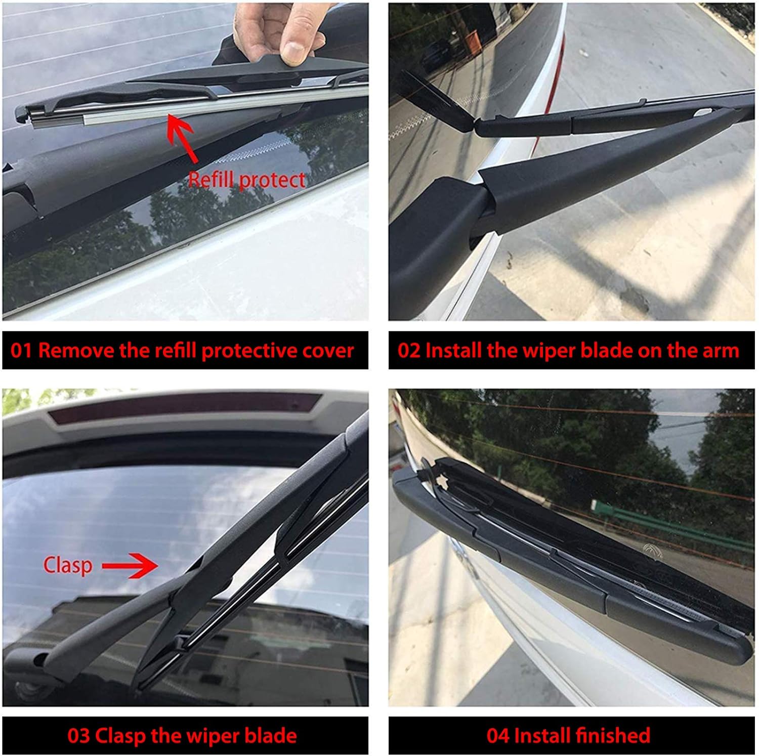 OTUAYAUTO – Limpiaparabrisas trasero, 2 piezas de limpiaparabrisas trasero de coche