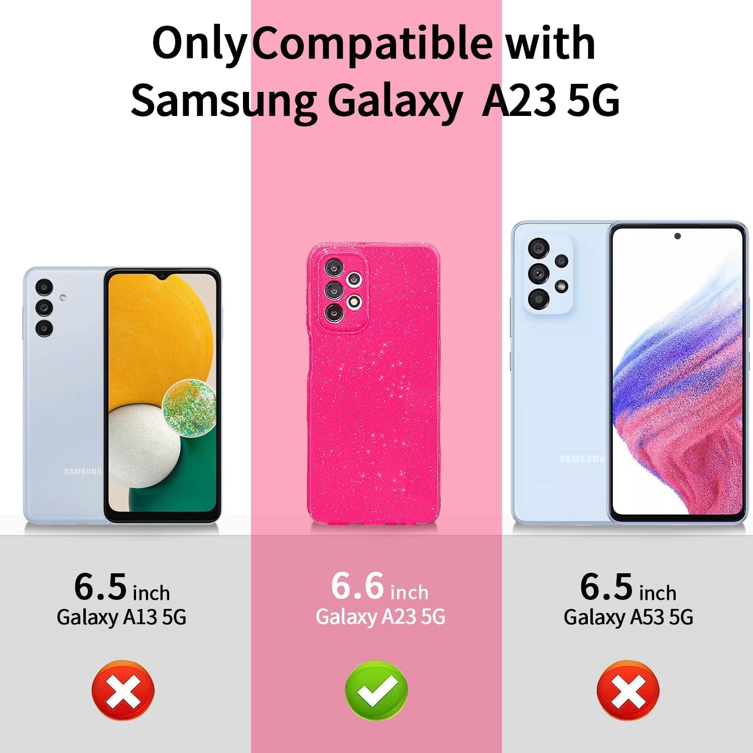 MINSCOSE Funda compatible con Samsung Galaxy A23 5G, bonita funda delgada con purpurina fina, a prueba de golpes, de TPU para mujeres y niñas, para