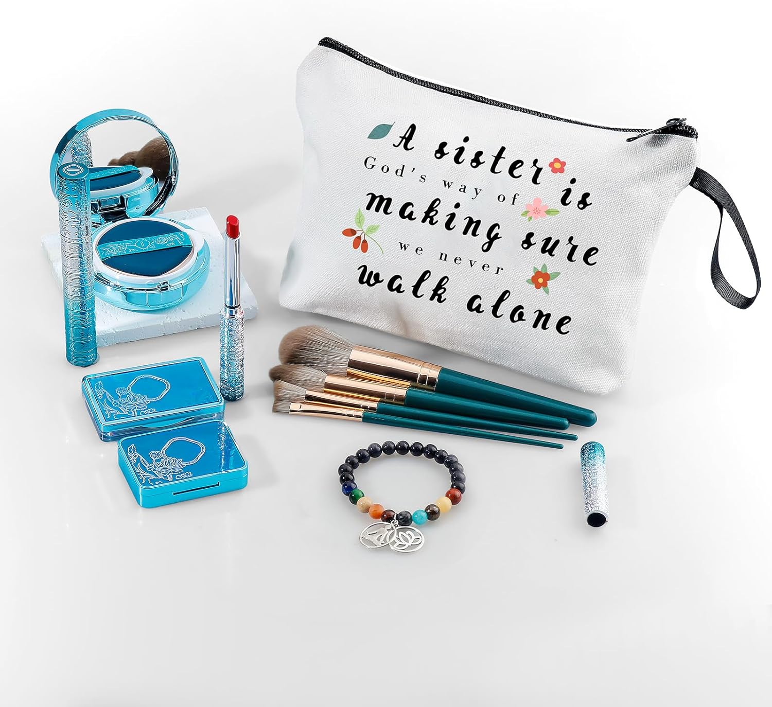 Regalos de amistad para mujeres, mujeres, mejores amigas, hermanas, niñas, pequeñas bolsas de maquillaje, bolsas de cosméticos de regalo para