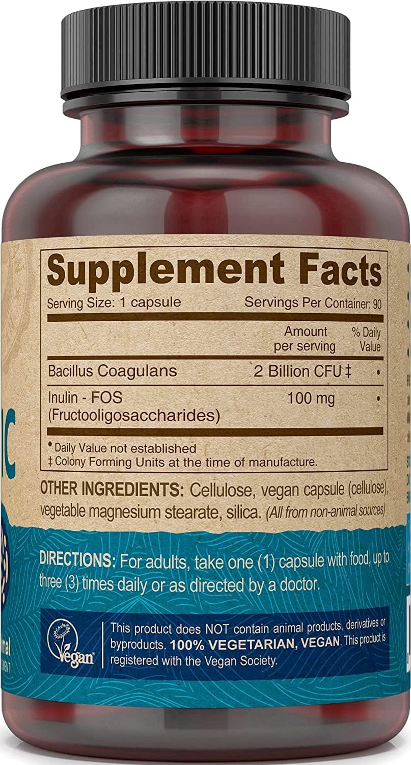 DEVA Suplemento probiótico vegano con prebióticos FOS  2 mil millones de UFC con 100 mg de prebióticos por porción para hombres y mujeres  Sin
