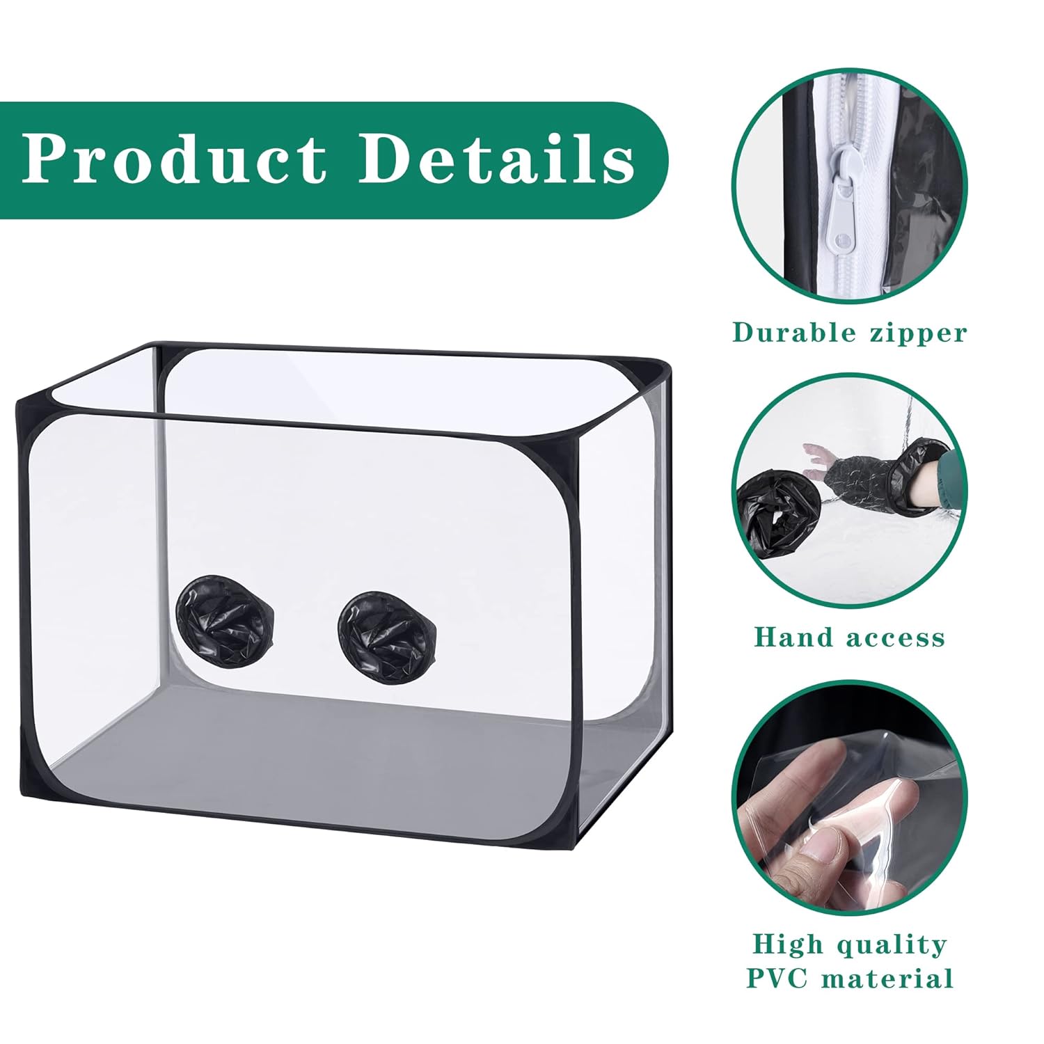 Caja de aire de 35.5 x 23.5 x 23.5 pulgadas, contenedor de cultivo de hongos, caja de cultivo portátil, kit de tienda de cultivo de hongos para