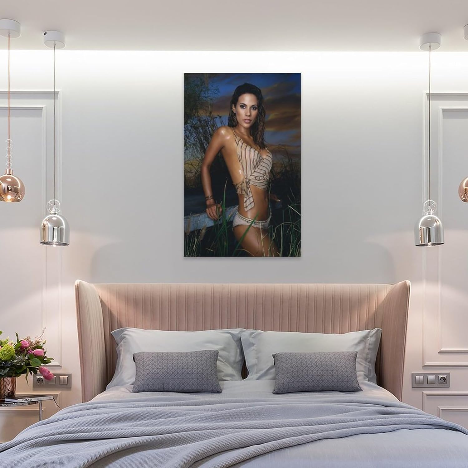Póster artístico de Bonnie-Jill Laflin modelo caliente y sexy, pintura en lienzo, obras de arte, idea de regalo, estética, 08 x 12 pulgadas (7.9 x