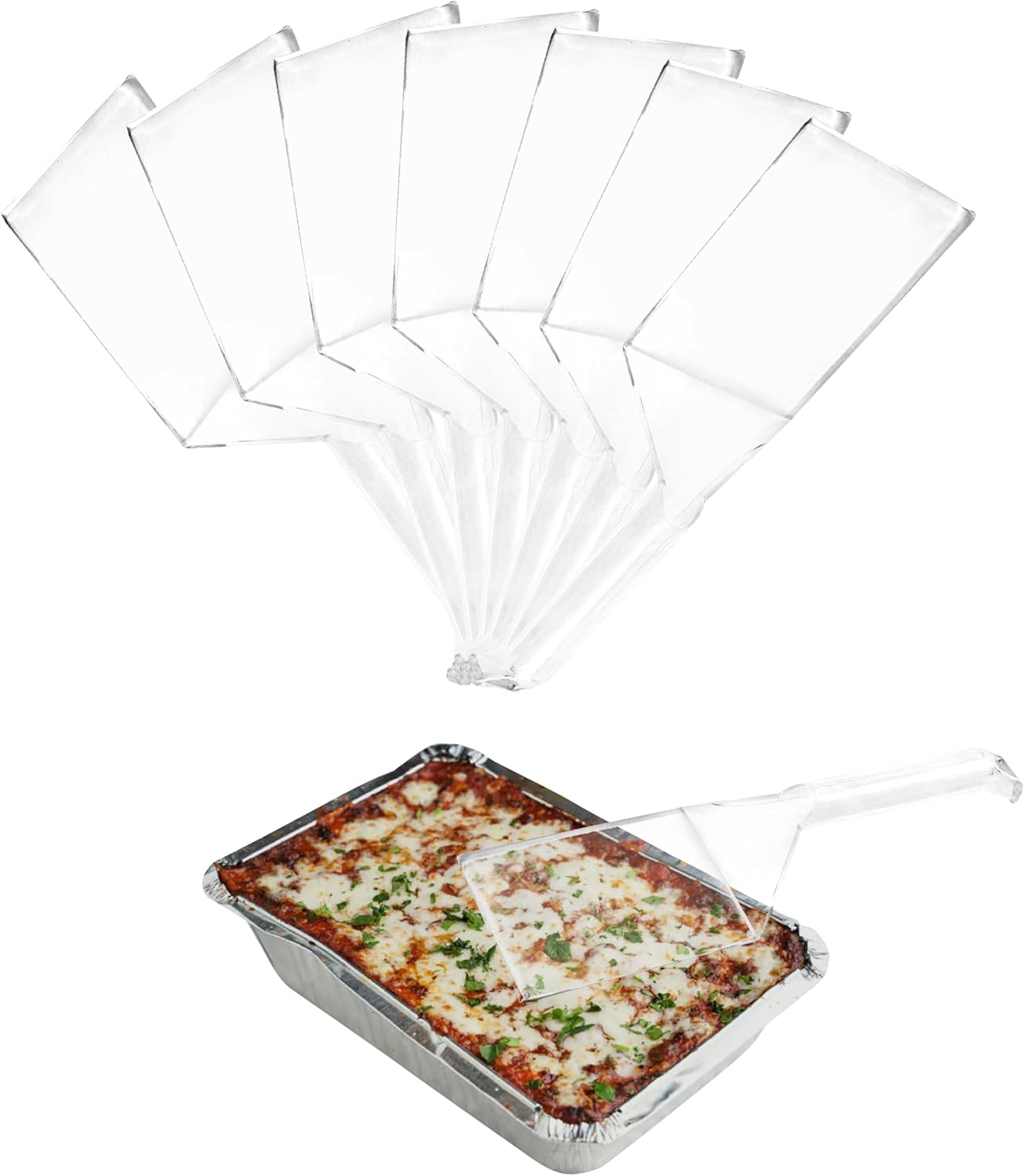 Party Bargains Paquete de 8 Espátula de plástico transparente desechable, utensilios de cocina resistentes para servir tostadas francesas, huevos,
