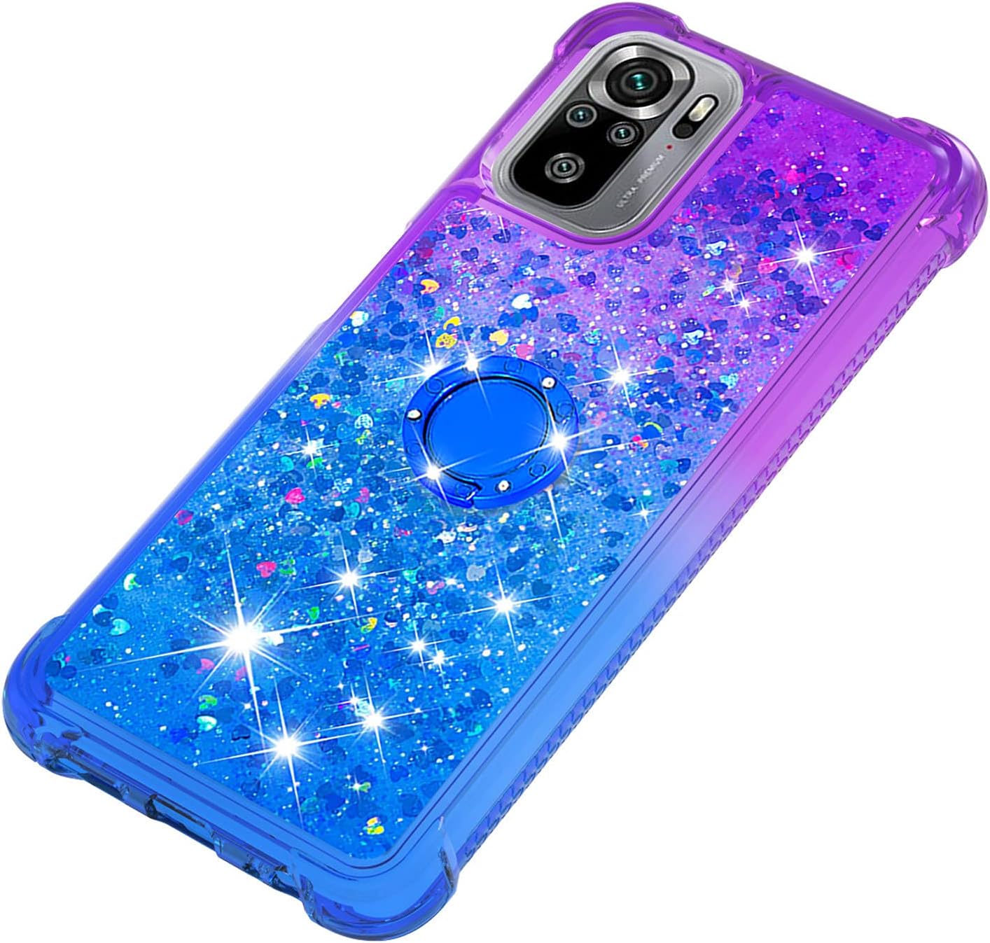 Funda para Redmi Note 10 4G, funda para Redmi Note 10S, brillante efecto arenas movedizas, carcasa protectora de TPU con cuatro esquinas para Redmi