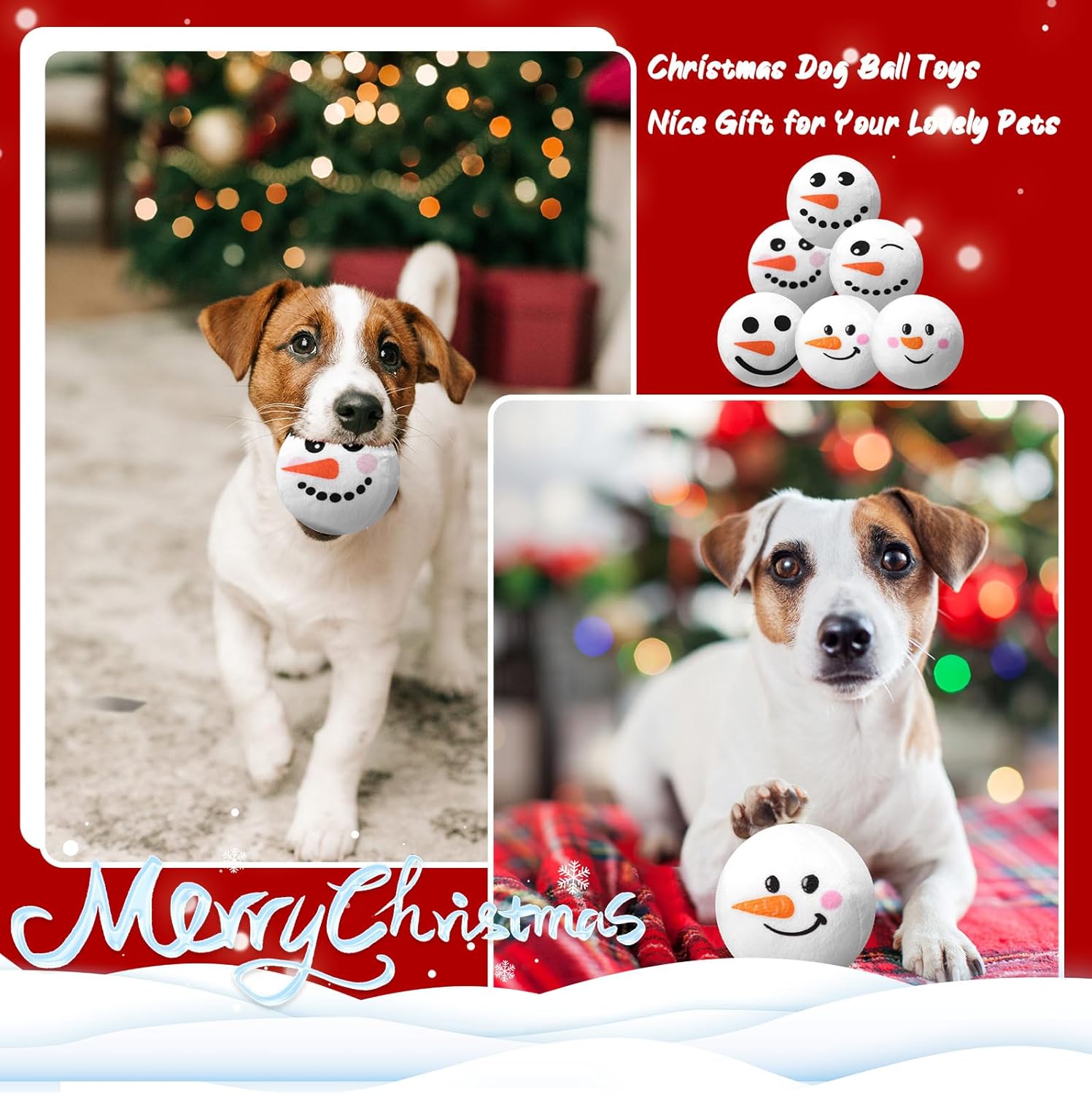 24 juguetes de Navidad para perros de 3.15 pulgadas de peluche de Navidad, pelotas de tenis de Navidad para perros pequeños, medianos y grandes,