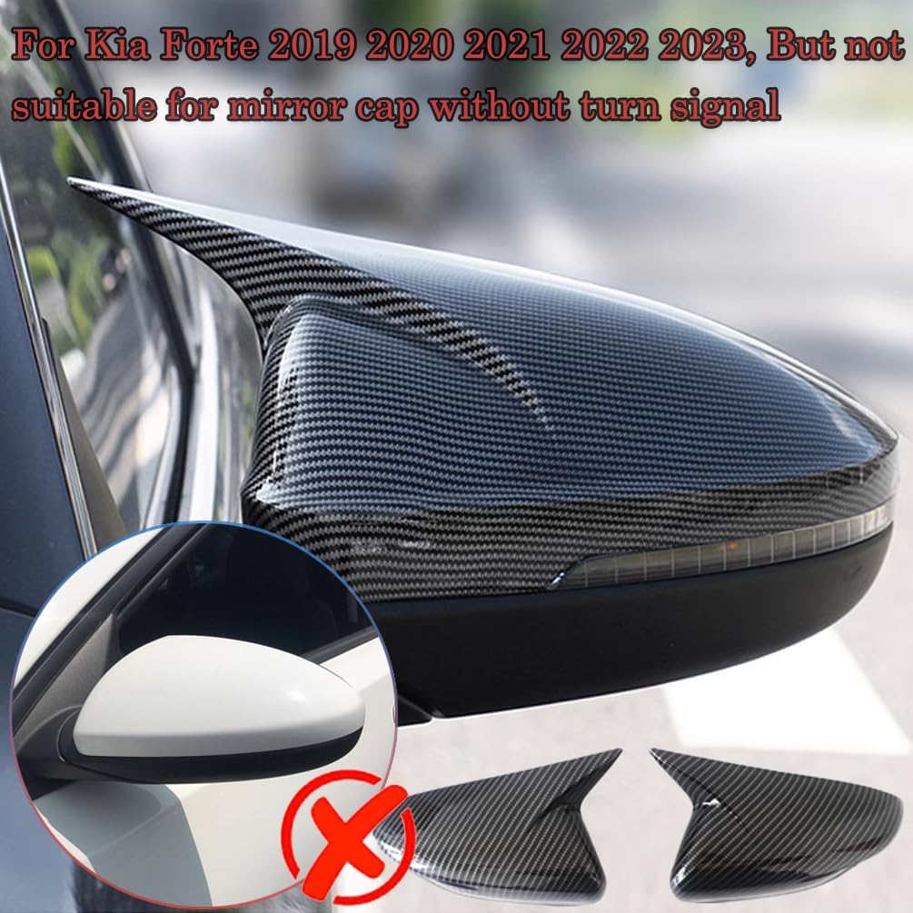 MUXEE Nuevo espejo retrovisor exterior cubierta de espejo de ala para Kia Forte Cerato K3 2019 2020 2021 2022 2023 2024 – Accesorios interiores