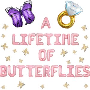 Decoraciones de mariposas para despedida de soltera, suministros de mariposas para toda la vida, pancarta de despedida de soltera, calcomanías de Decoraciones de mariposas para despedida de soltera, suministros de mariposas para toda la vida, pancarta de despedida de soltera, calcomanías de