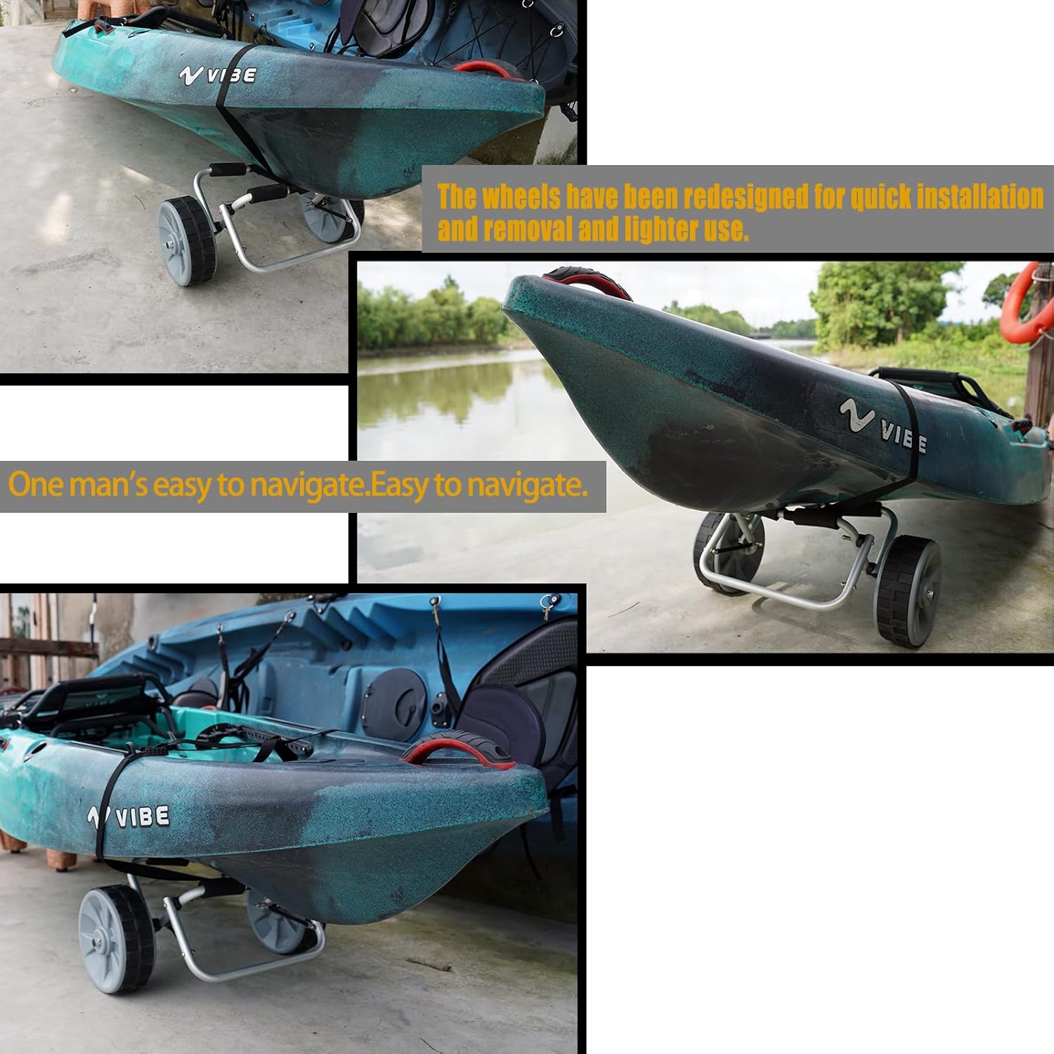 Carro plegable para kayak, carrito de canoa, carrito de kayak de aluminio para tabla de surf, canoa, kayaks, barcos plegables