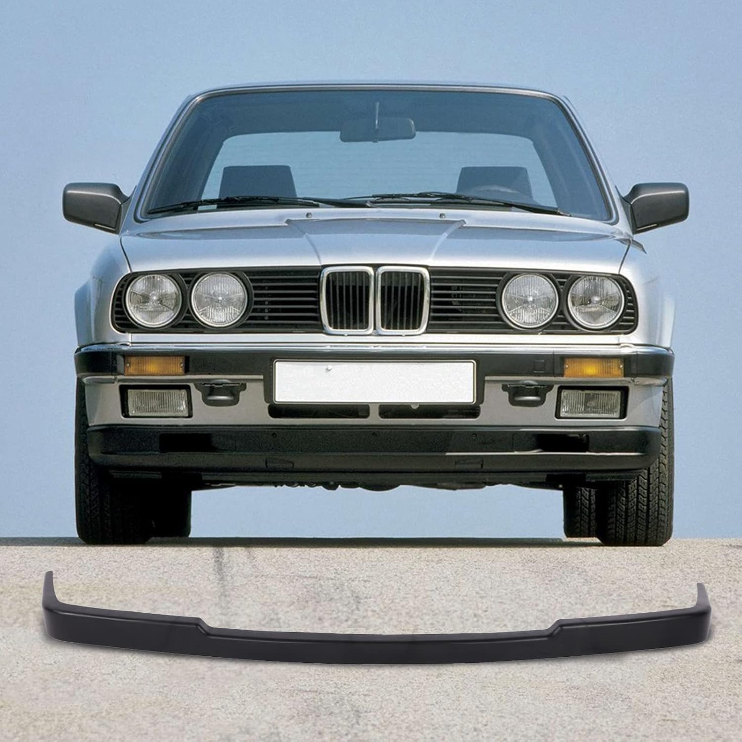 PENSUN Alerón de cenefa inferior para parachoques delantero, divisor de mentón para BMW E30 serie 3 1988-1992