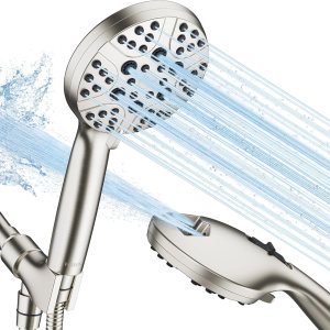 Cabezal de ducha de alta presión con mano, cabezales de ducha de 8 modos con manguera de acero inoxidable extra larga de 80 pulgadas y soporte Cabezal de ducha de alta presión con mano, cabezales de ducha de 8 modos con manguera de acero inoxidable extra larga de 80 pulgadas y soporte
