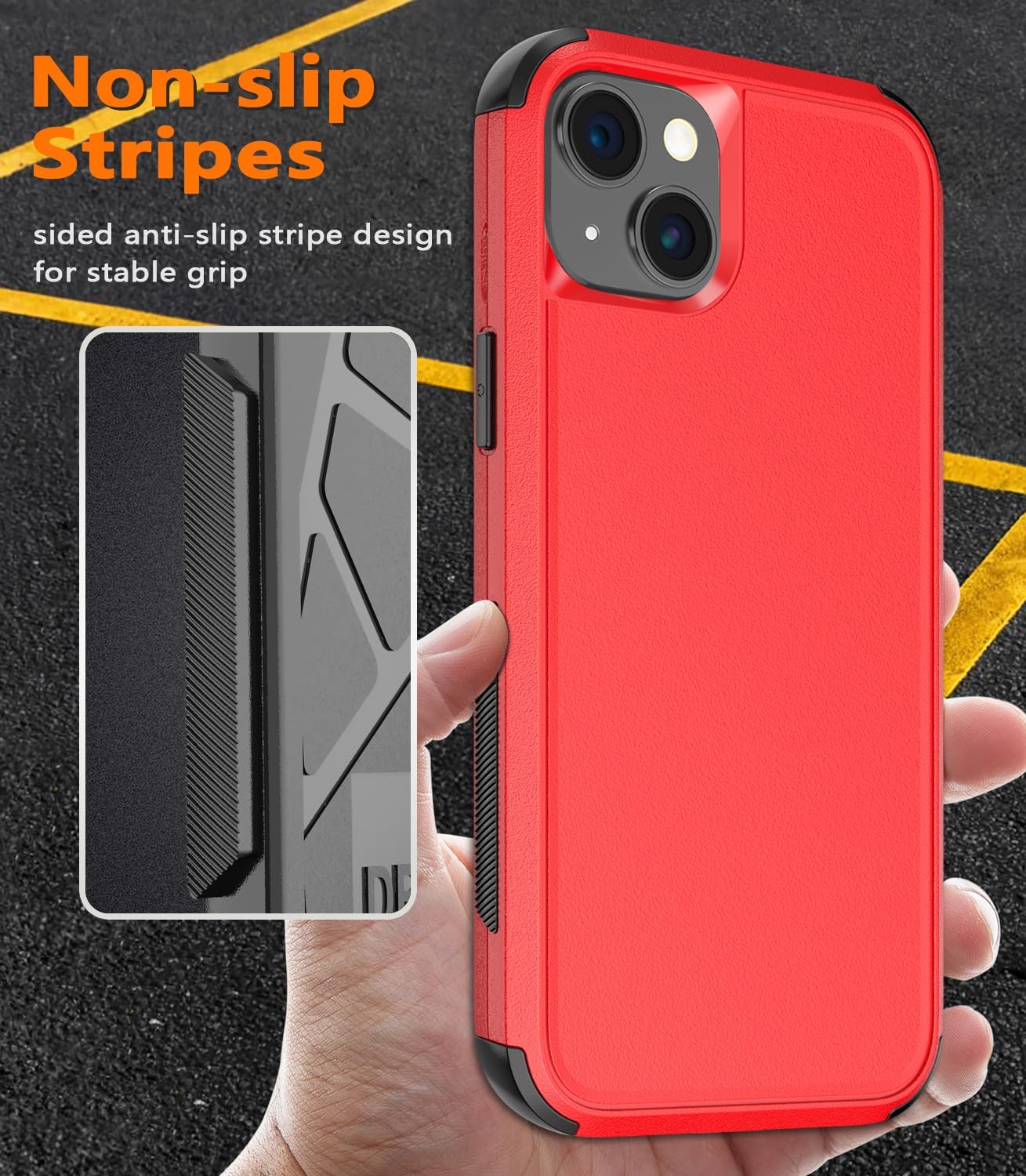 Diverbox Funda para iPhone 15 a prueba de golpes a prueba de caídas protector de pantalla de vidrio templado, funda de protección resistente para