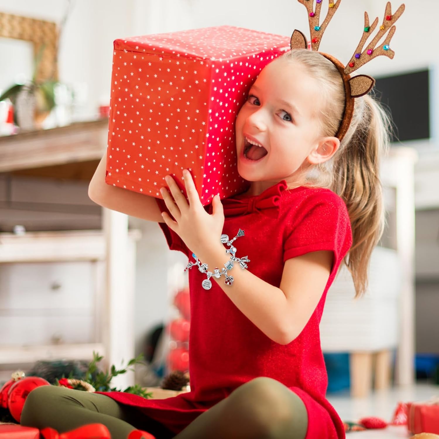 Pulseras de calendario de Adviento de Navidad 2023 para niñas, calendario de cuenta regresiva de Navidad de 24 días, kit de fabricación de joyas,