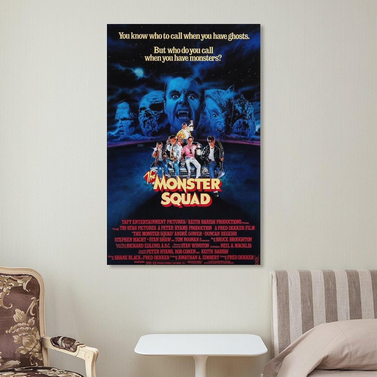 Póster de película The Monster Squad de 1987 para dormitorio, decoración de pared estética, impresiones artísticas en lienzo para decoración de