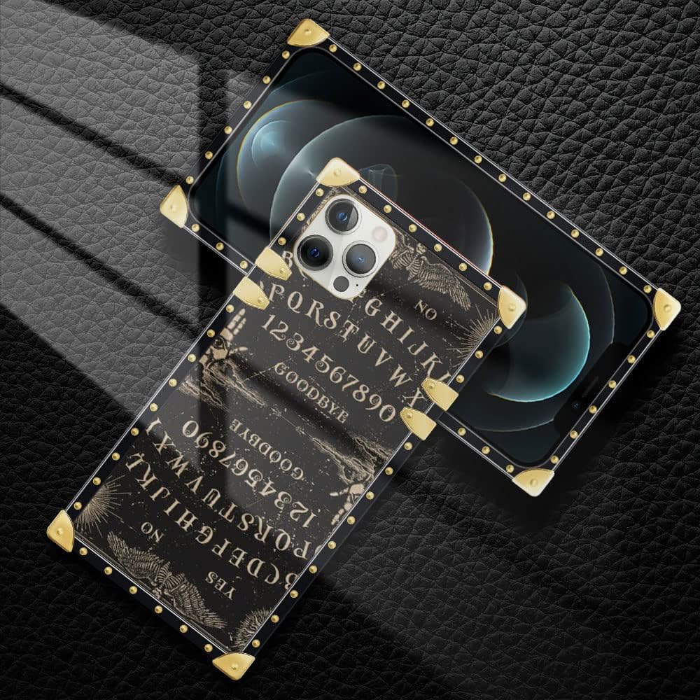 DAIZAG Funda compatible con iPhone 13, B Witchy Ouija Board Square Case Luxury Elegant Women Girls Metal Decoración Corner Classic Retro Soft TPU