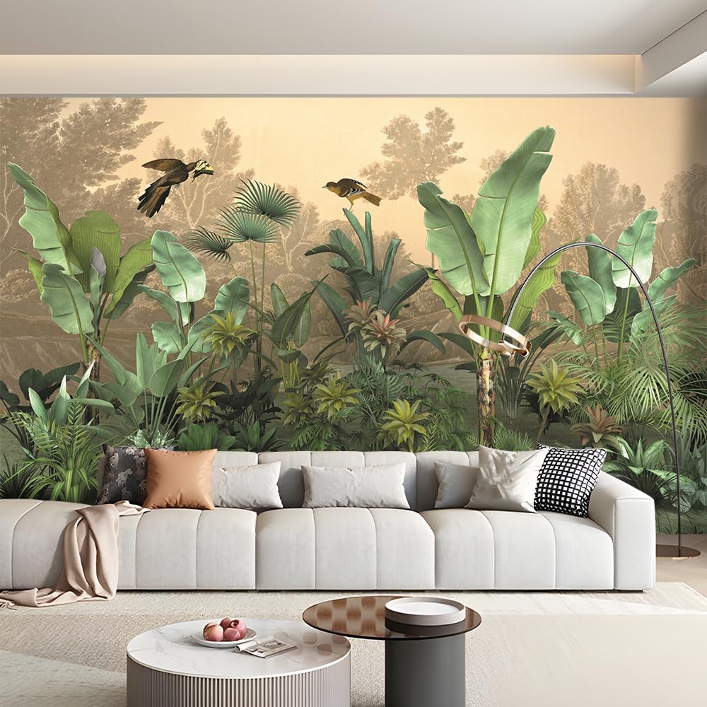 Papel tapiz de planta tropical, hoja de palmerahoja de plátano, moderno para dormitorio, gran fondo de TV, mural de pared para decoración de sala de