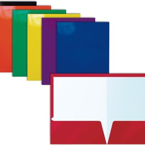 Better Office Products Carpetas de papel laminado brillante con 2 bolsillos, colores surtidos, tamaño carta, caja de 25 carpetas de colores surtidos Better Office Products Carpetas de papel laminado brillante con 2 bolsillos, colores surtidos, tamaño carta, caja de 25 carpetas de colores surtidos