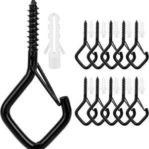 10 ganchos de techo para plantas colgantes, ganchos para colgar, ganchos de tornillo, ganchos para exteriores, ganchos de pared negros, ganchos de 10 ganchos de techo para plantas colgantes, ganchos para colgar, ganchos de tornillo, ganchos para exteriores, ganchos de pared negros, ganchos de