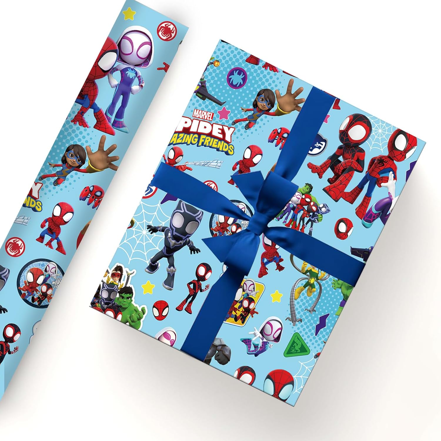 5 piezas de papel de regalo Spidey y sus increíbles amigos, papel de arte a granel plegado plano para baby shower, Spidey y sus increíbles amigos,