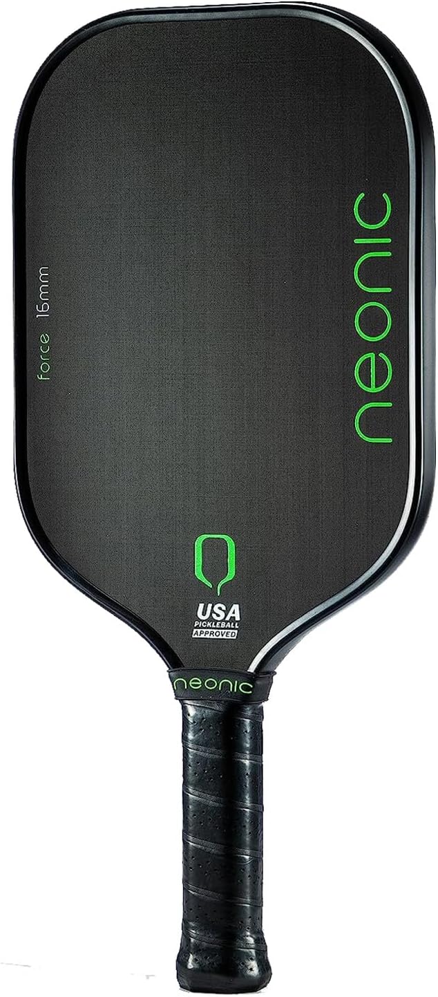 Force – Paleta de pickleball de fibra de carbono de 0.630 in, paleta profesional alargada termoformada con inyección de espuma Unibody