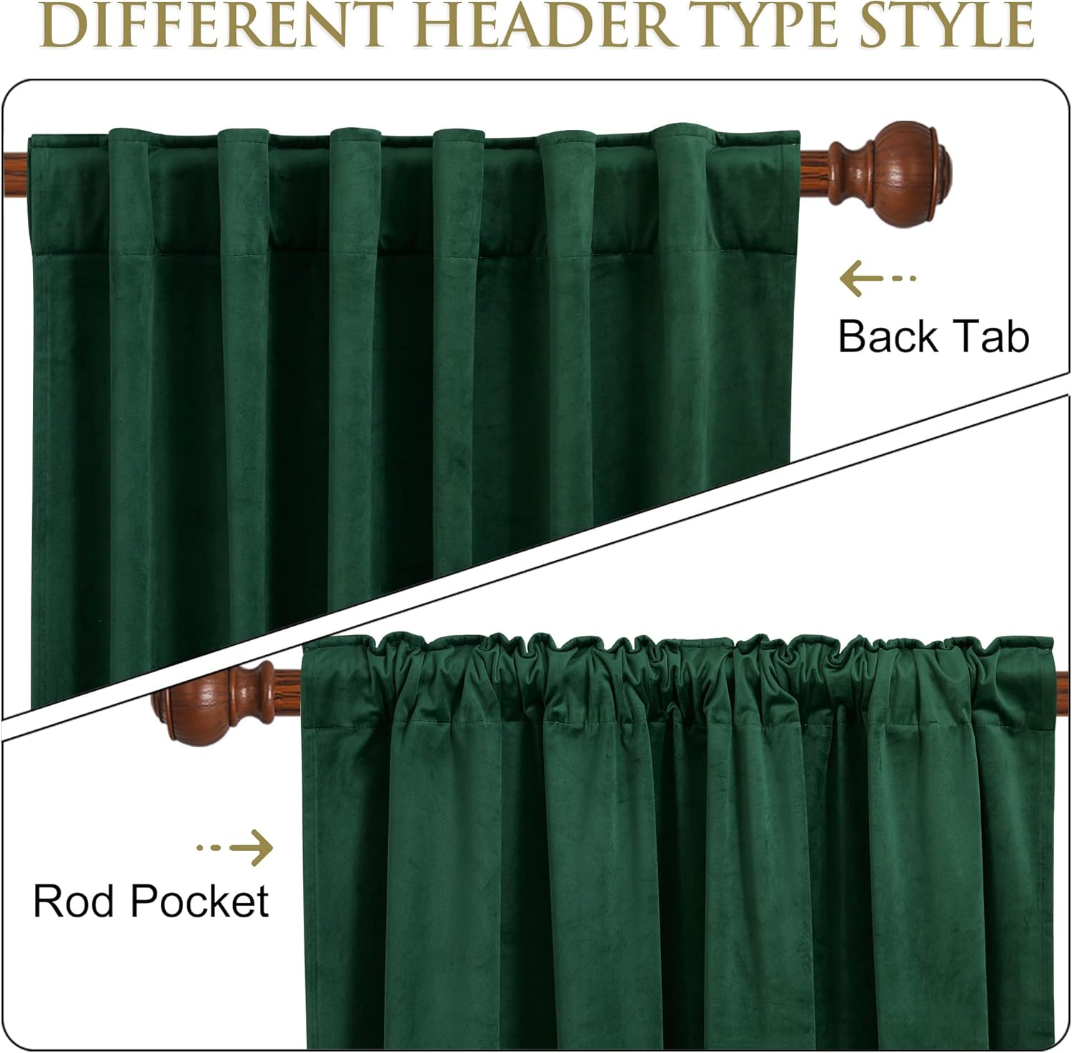 StangH Cortinas verdes de terciopelo, cortinas extralargas para oscurecer la habitación del dormitorio, cortinas para sala de estar, cortina