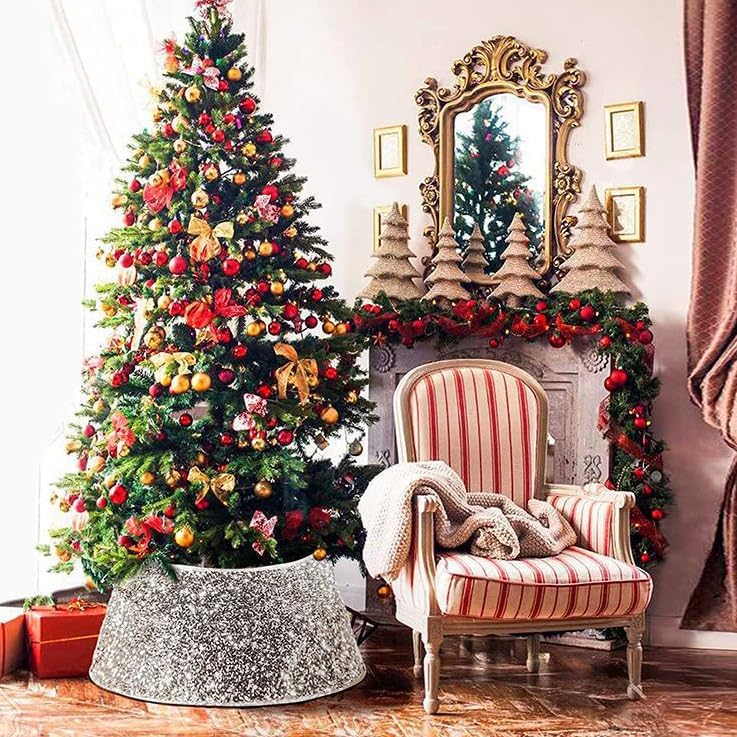 Base de falda para árbol de Navidad, redonda, cuadriláterahexagonal, decoración de tronco, cuello definitivo, varios tamaños, perfecto para