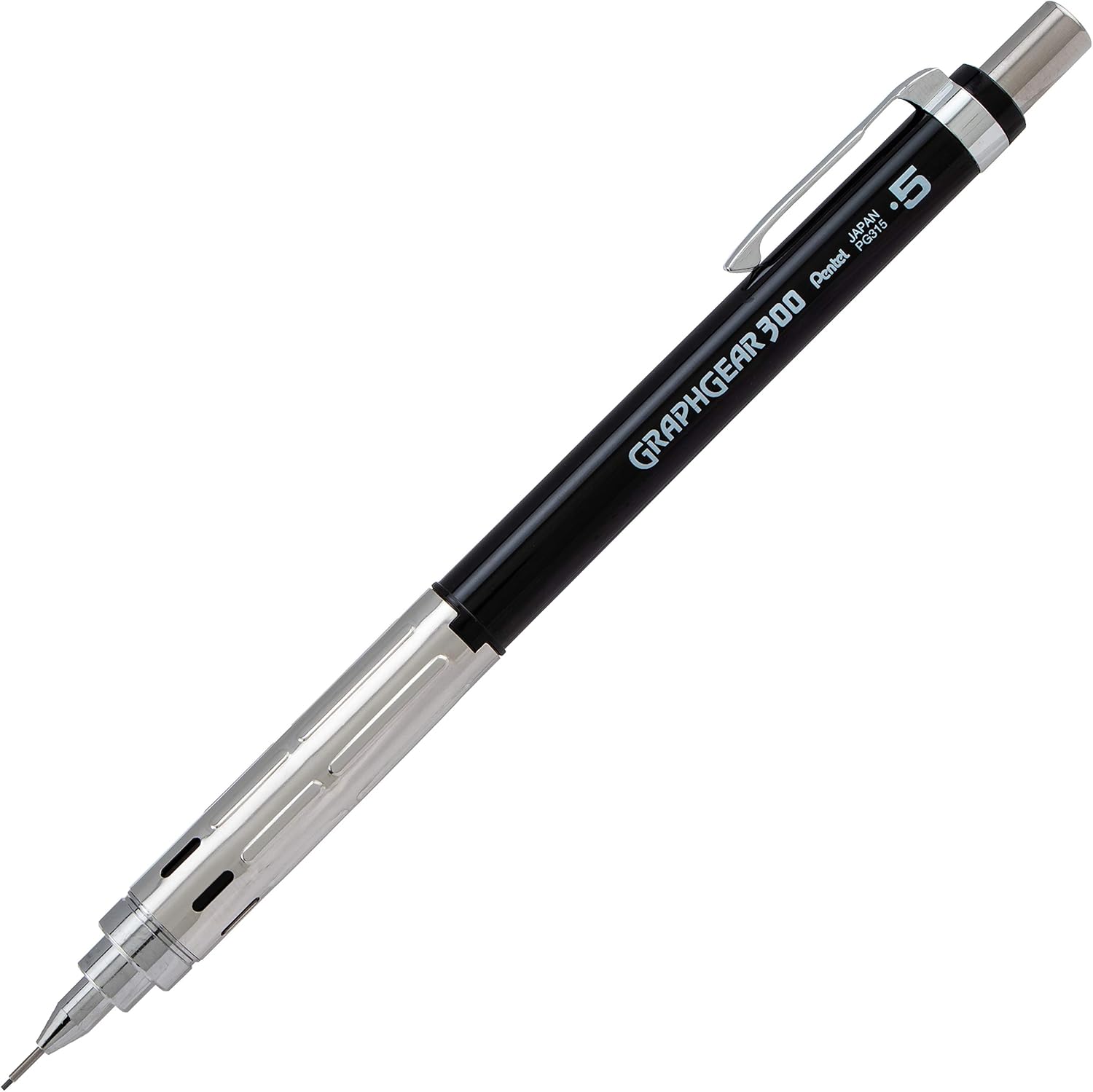 Pentel GraphGear 300 – Portaminas, caja de 12 lápices, color negro (0.020 in)