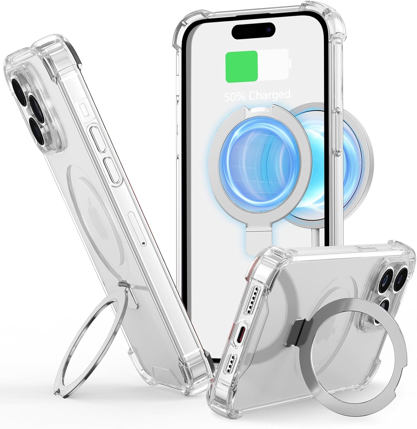 Magsafe – Funda transparente para iPhone 12 y iPhone 12 Pro con soporte magnético, protección militar contra caídas colorida compatible con