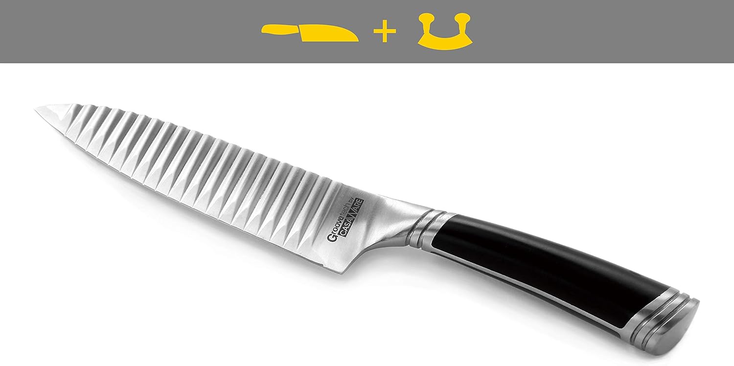 casaWare Groovetech – Juego de cuchillos de 2 piezas (chef de 6 pulgadas y cuchillo multiusos de 8 pulgadas)