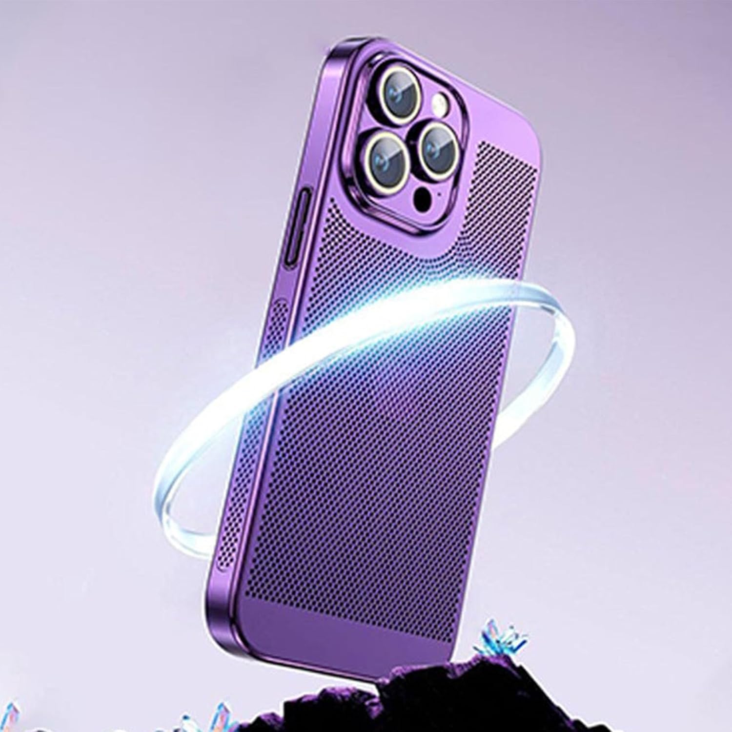 Funda para teléfono con disipación de calor galvanoplastia, nueva carcasa protectora de agujeros finos para iPhone 14 13 12 11 Pro Max (para