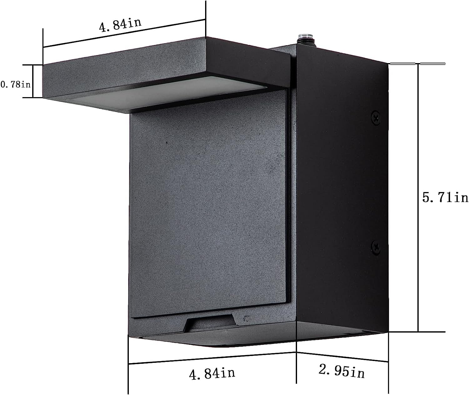 Lámpara LED de pared para exteriores con salida GFCI, moderna luz LED para porche al aire libre con dos salidas integradas, aplique de exterior