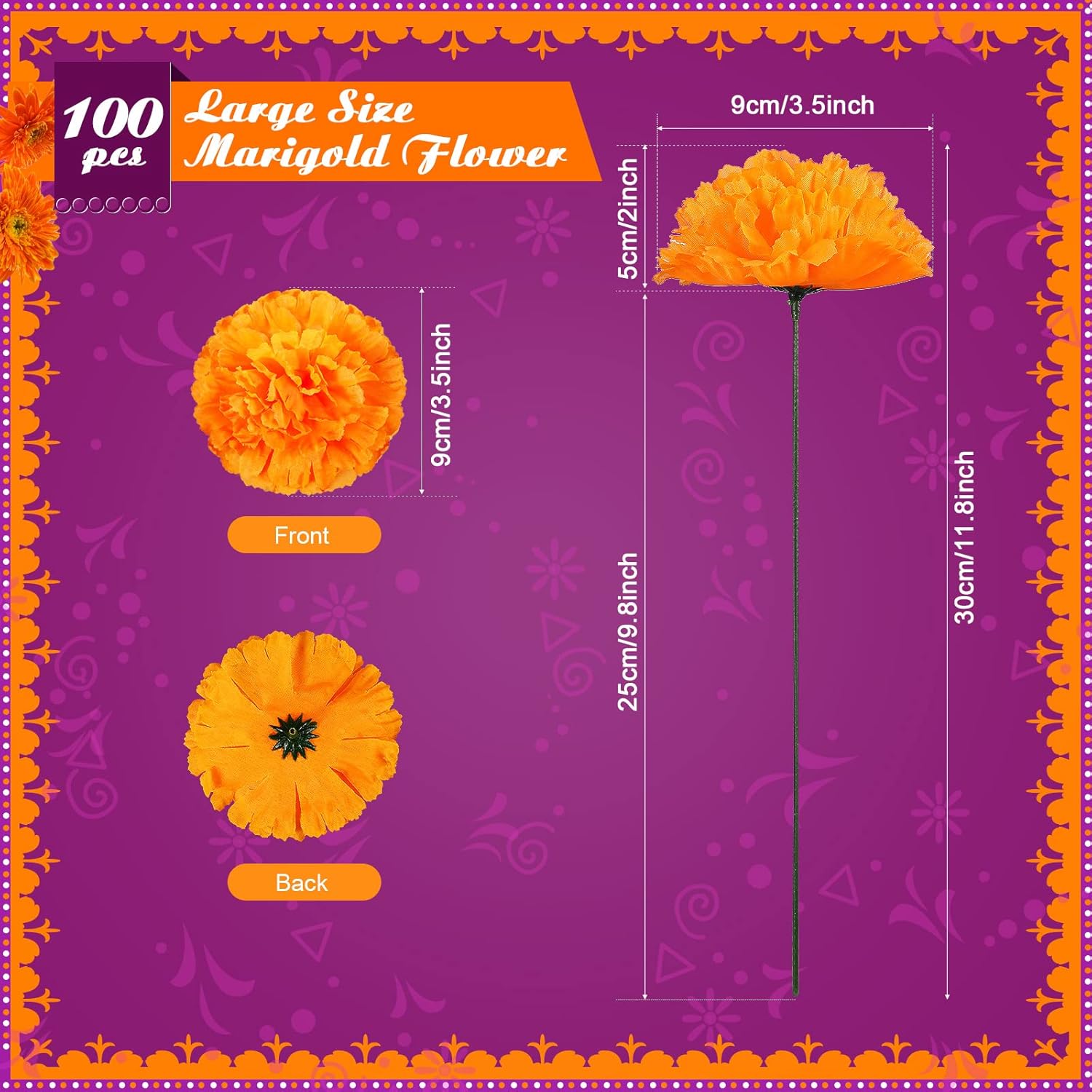 118 decoraciones de fiesta mexicana incluyen flores de caléndula Día de los Muertos, cartel para el Día de los Muertos, Cinco de Mayo, fiesta