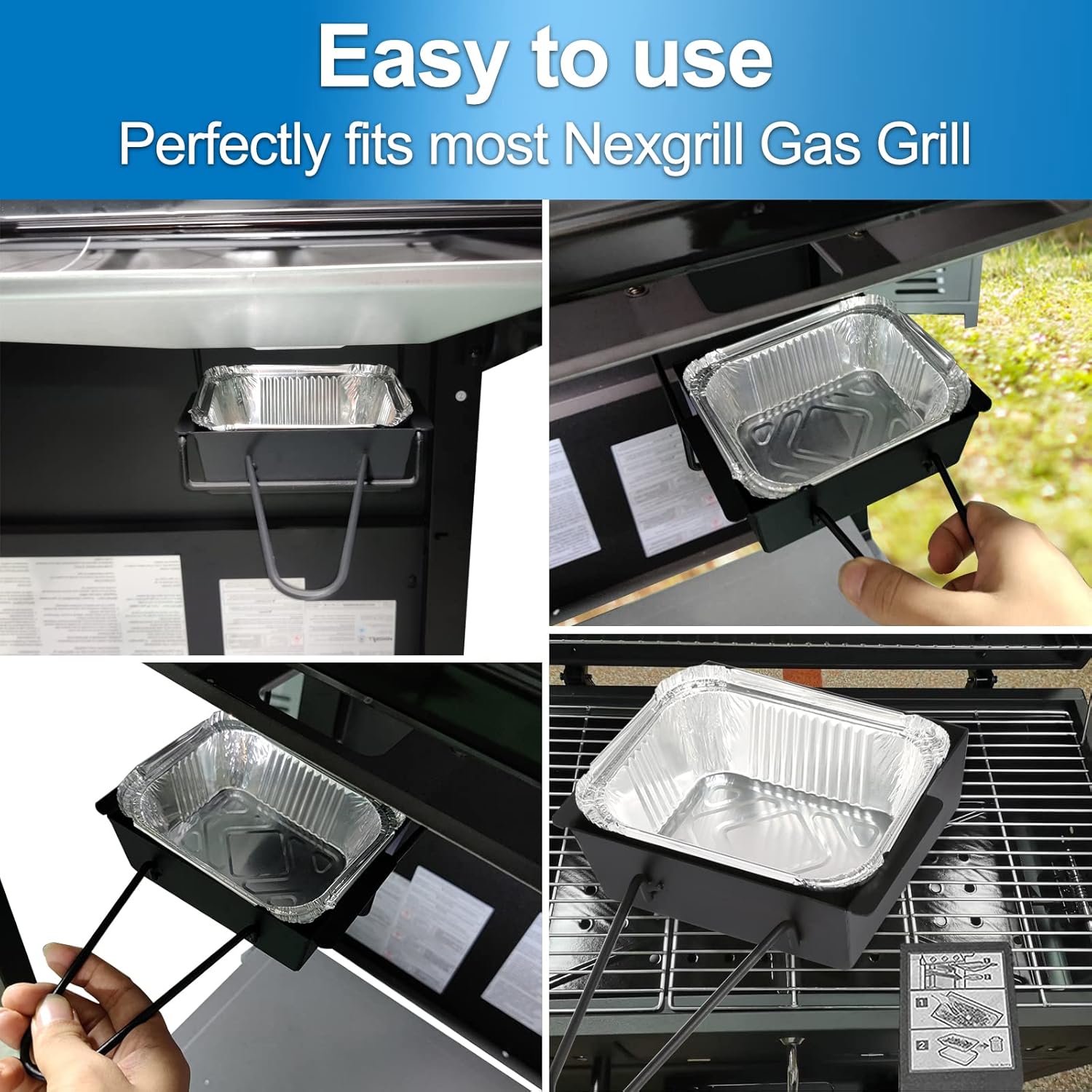 Uniflasy Bandeja de goteo para Home Depot Nexgrill 720-0830H 720-0830D bandeja de grasa para Nexgrill 720-0882A 720-0925P 720-0896 720-0888S para