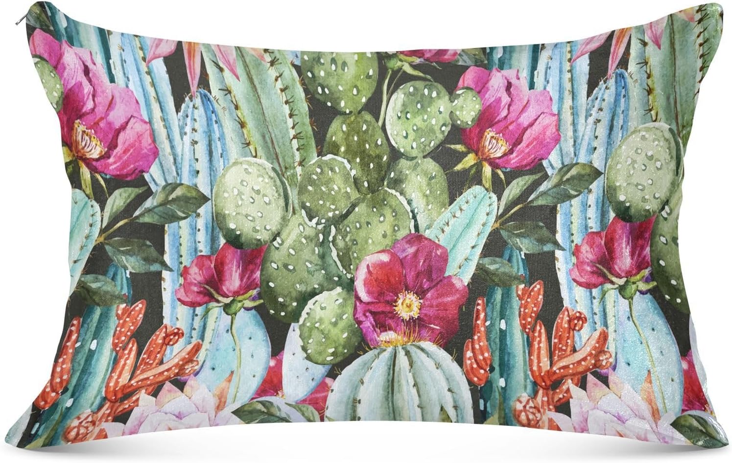 Fundas de almohada de terciopelo con diseño de cactus tropicales y suculentas, fundas de almohada suaves, fundas de cojín cómodas, almohadas