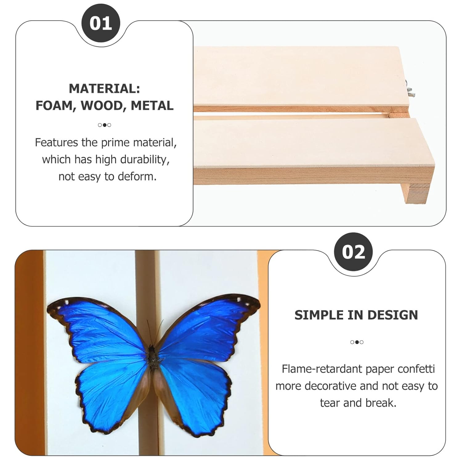 Tablero de difusión de montaje de mariposa Tablero de visualización Tablero de fijación de espécimen Tabla de difusión para educación científica