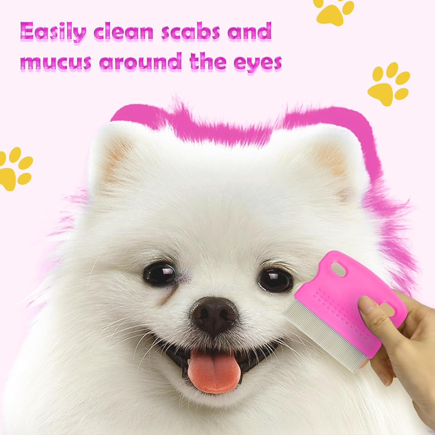 Peine para pulgas para gatos y perros, paquete de 6 peines para piojos de mascotas, peine para pulgas, mascotas para mascotas pequeñas, medianas y
