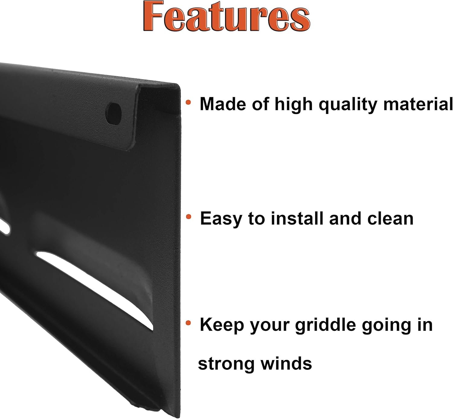 5017 – Pantalla de viento para Blackstone de 17 pulgadas (bandeja de grasa frontal) y otras planchas, protector de viento, color negro