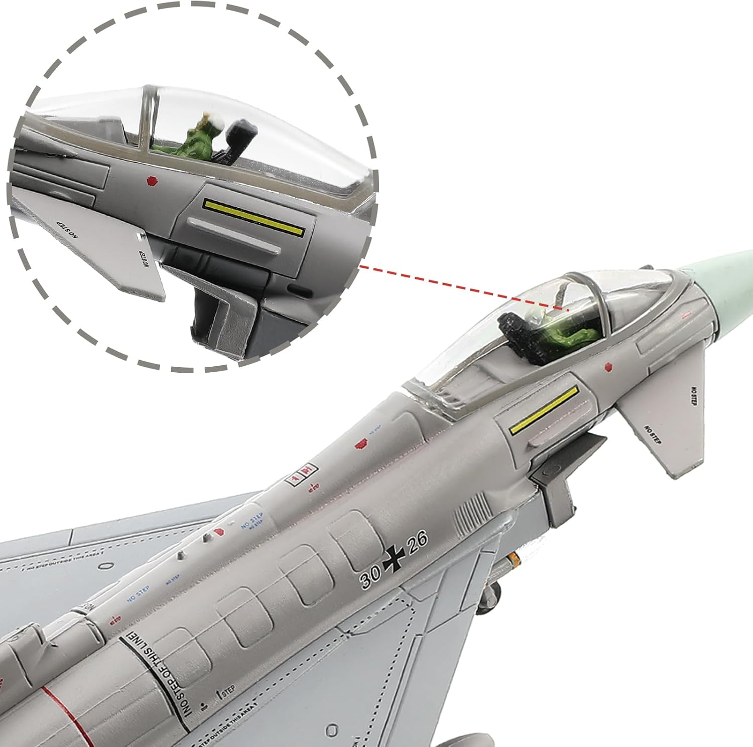 1100 Eurofighter Typhoon EF-2000 German Jet Fighter Modelo de avión fundido a presión para colección de exhibición o regalo