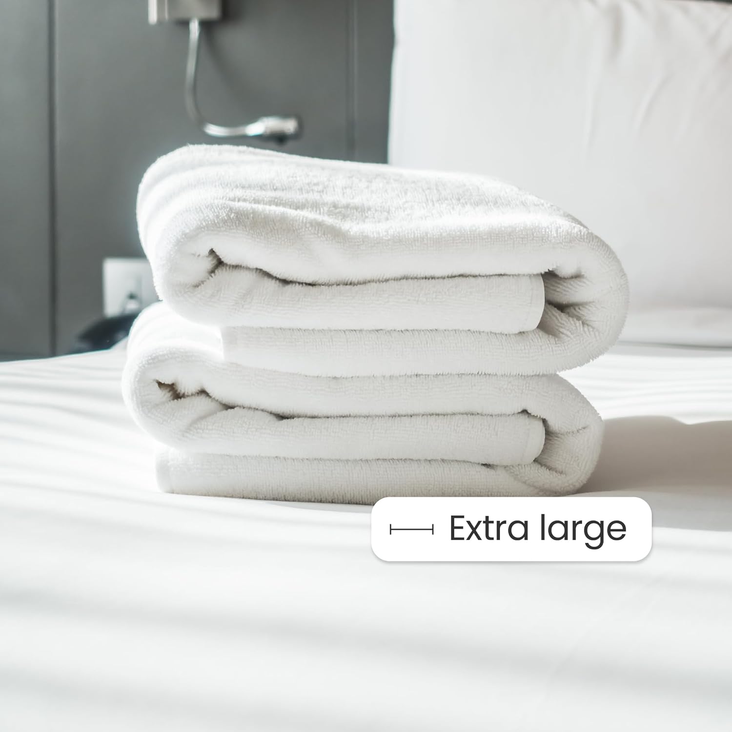MIZT Toalla de baño grande, toalla 100% algodón, 30 x 60 pulgadas, peso ligero, súper absorbente, secado rápido, toallas para uso diario (blanco)