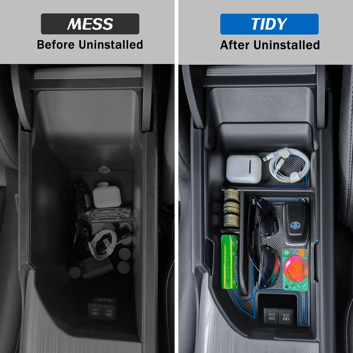 Htufrey Bandeja organizadora de consola central compatible con Camry XLE o XSE 2018-2021 2022 2023 y Camry LE SE 2020-2023, accesorios de caja de