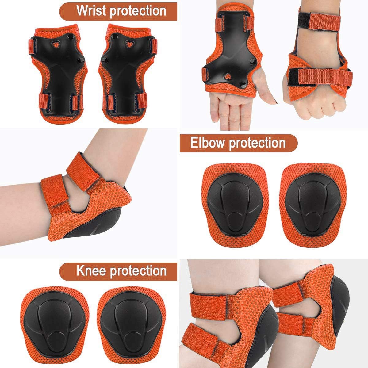 Casco ajustable para niños de 3 a 16 años, equipo de protección con coderas, rodilleras y muñequeras para multideporte, patinaje, bicicleta,