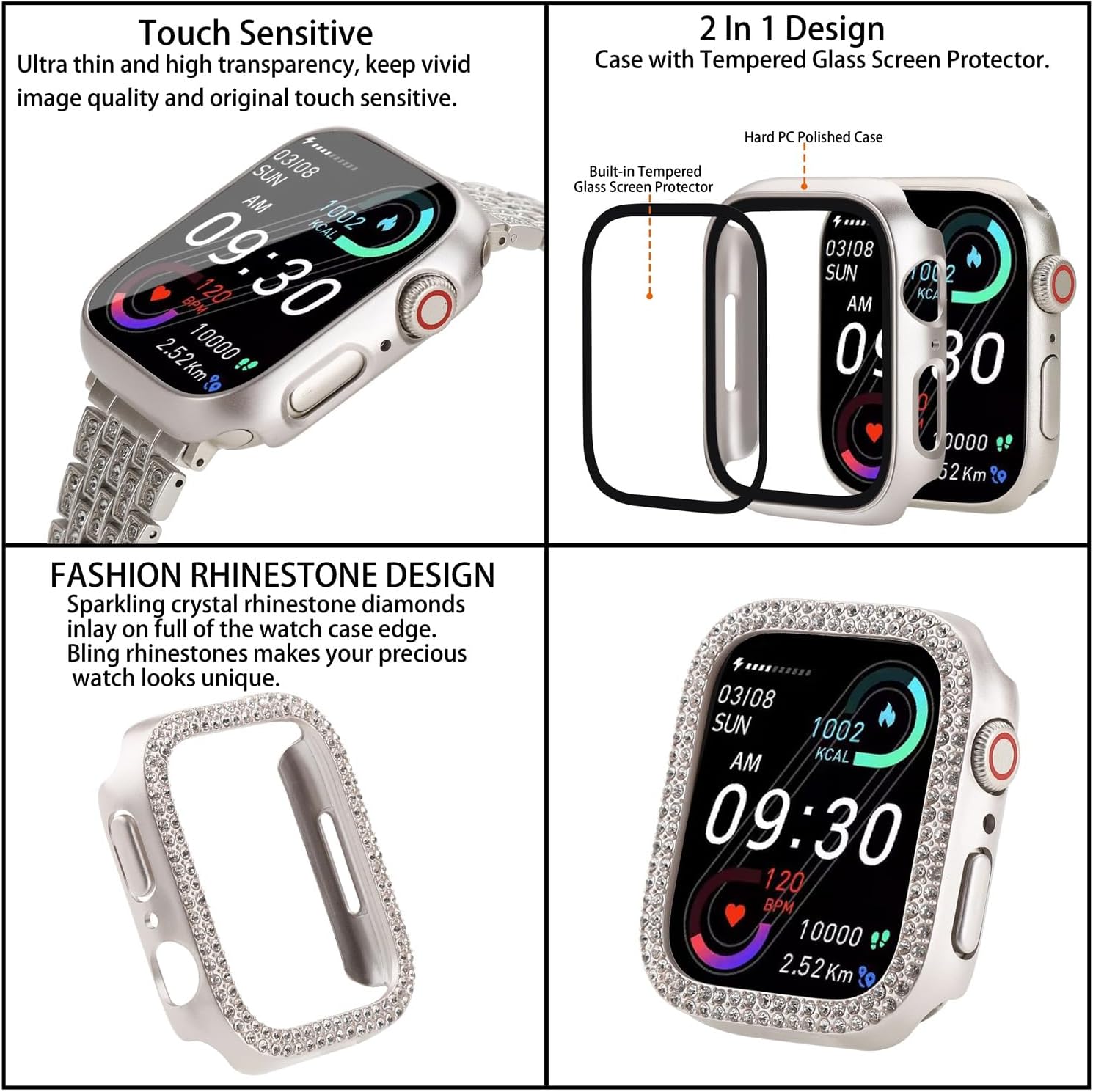 Paquete de 3 correas compatibles con Apple Watch de 1.496 pulgadas, 1.575 pulgadas, 1.614 pulgadas, 1.654 pulgadas, 1.732 pulgadas, 1.772 pulgadas,