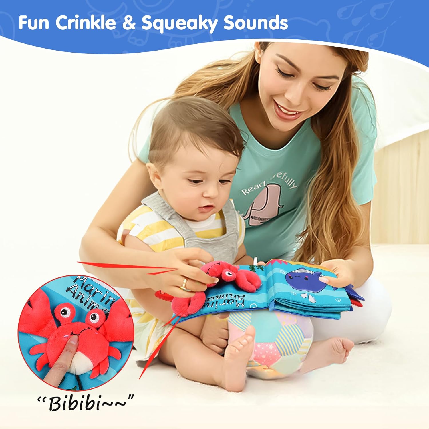 Soft Baby Books – Juguete de bebé de alto contraste, libro de tela arrugada para tacto y tacto, juguete infantil con telas no tóxicas, baby shower,