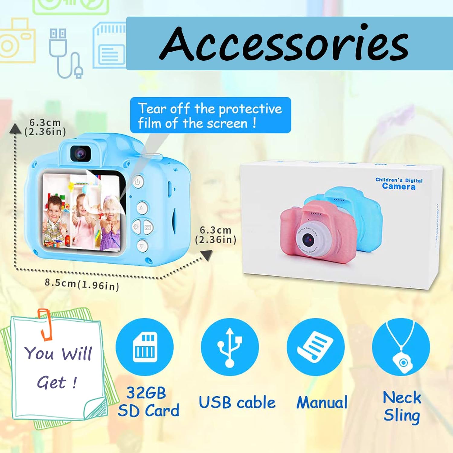 SVZIX Cámara digital para niños, mini cámara dual recargable para niños, regalo de 3 a 9 años, 8 millones de video de alta definición de 2 pulgadas