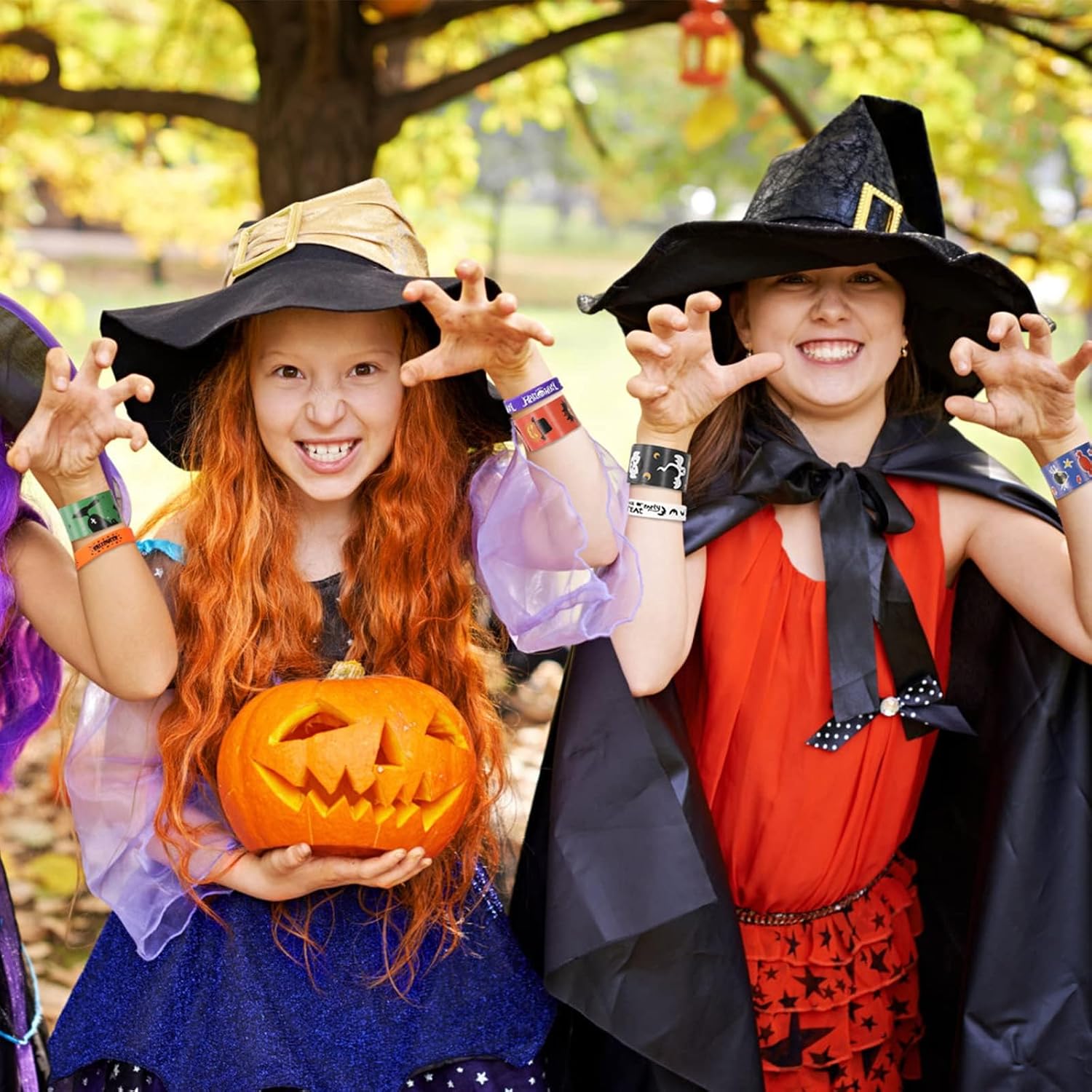 Garma 96 pulseras de goma para Halloween, regalos de fiesta de Halloween, regalos de Halloween para niños y niñas